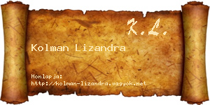 Kolman Lizandra névjegykártya